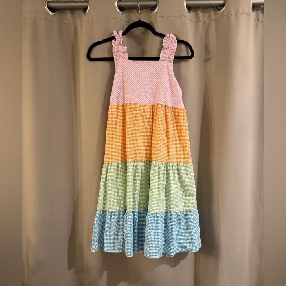 Bonnie Jean Pink and Pastel Tiered Dress